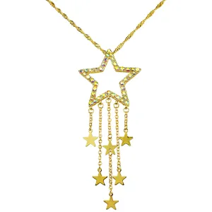 Dancing Star Spangled Necklace (Goldtone)