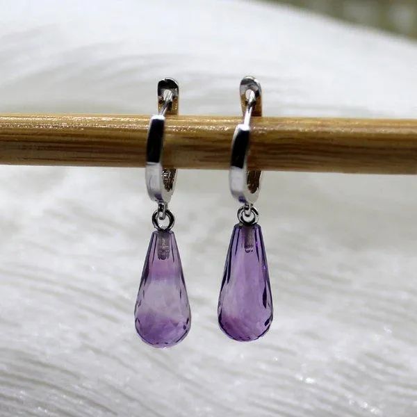 Delicate Amethyst Drop Earrings