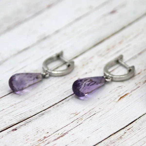 Delicate Amethyst Drop Earrings