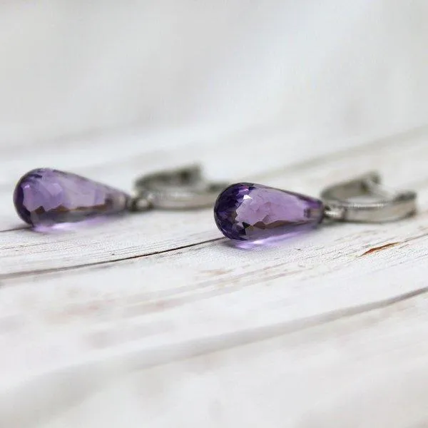 Delicate Amethyst Drop Earrings