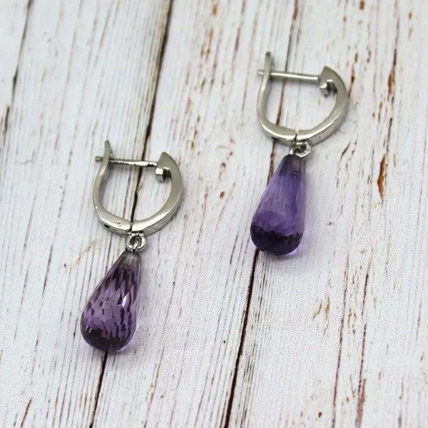 Delicate Amethyst Drop Earrings