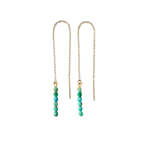 Delicate Gold Filled Authentic Turquoise Threader Earrings