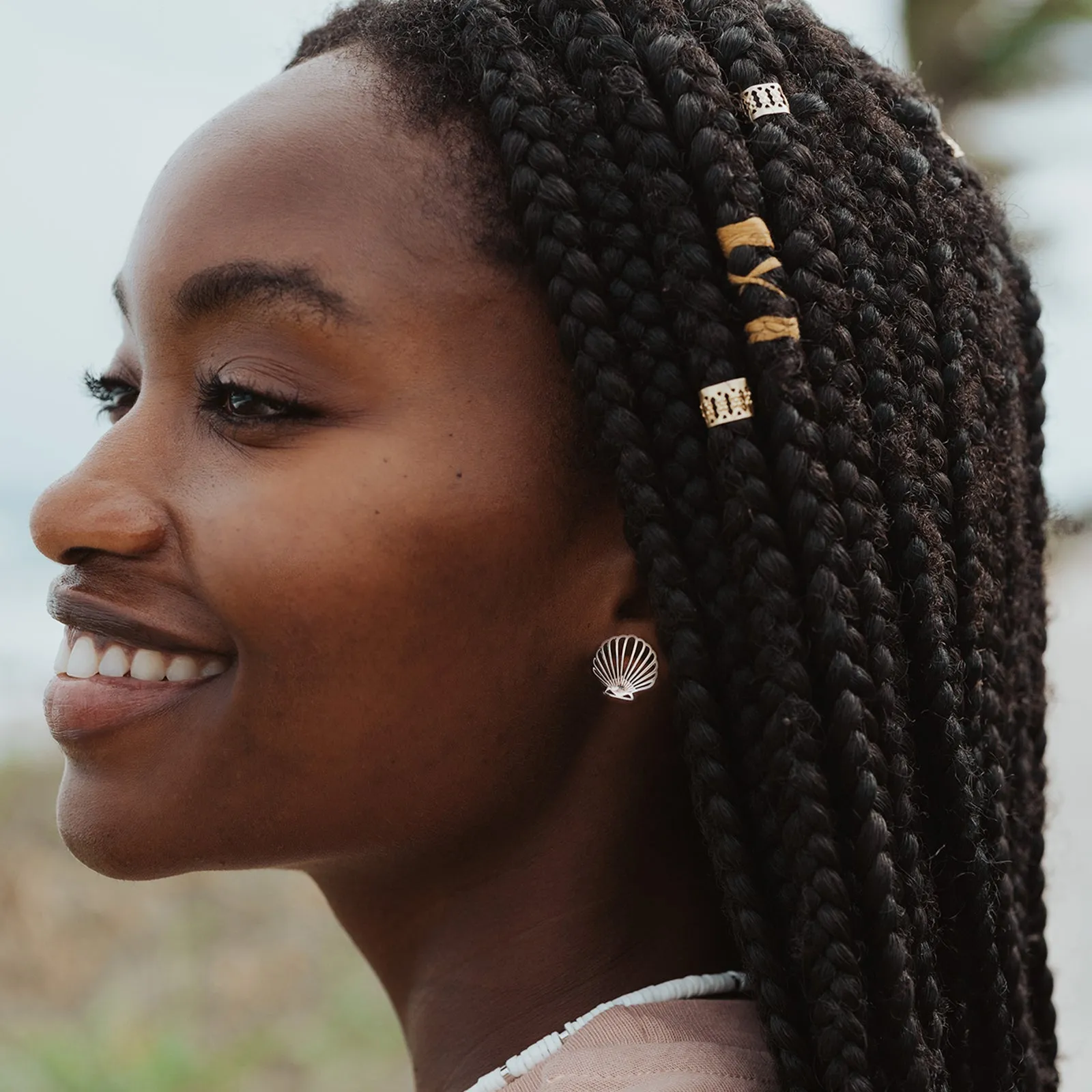 Delicate Shell Stud Earrings