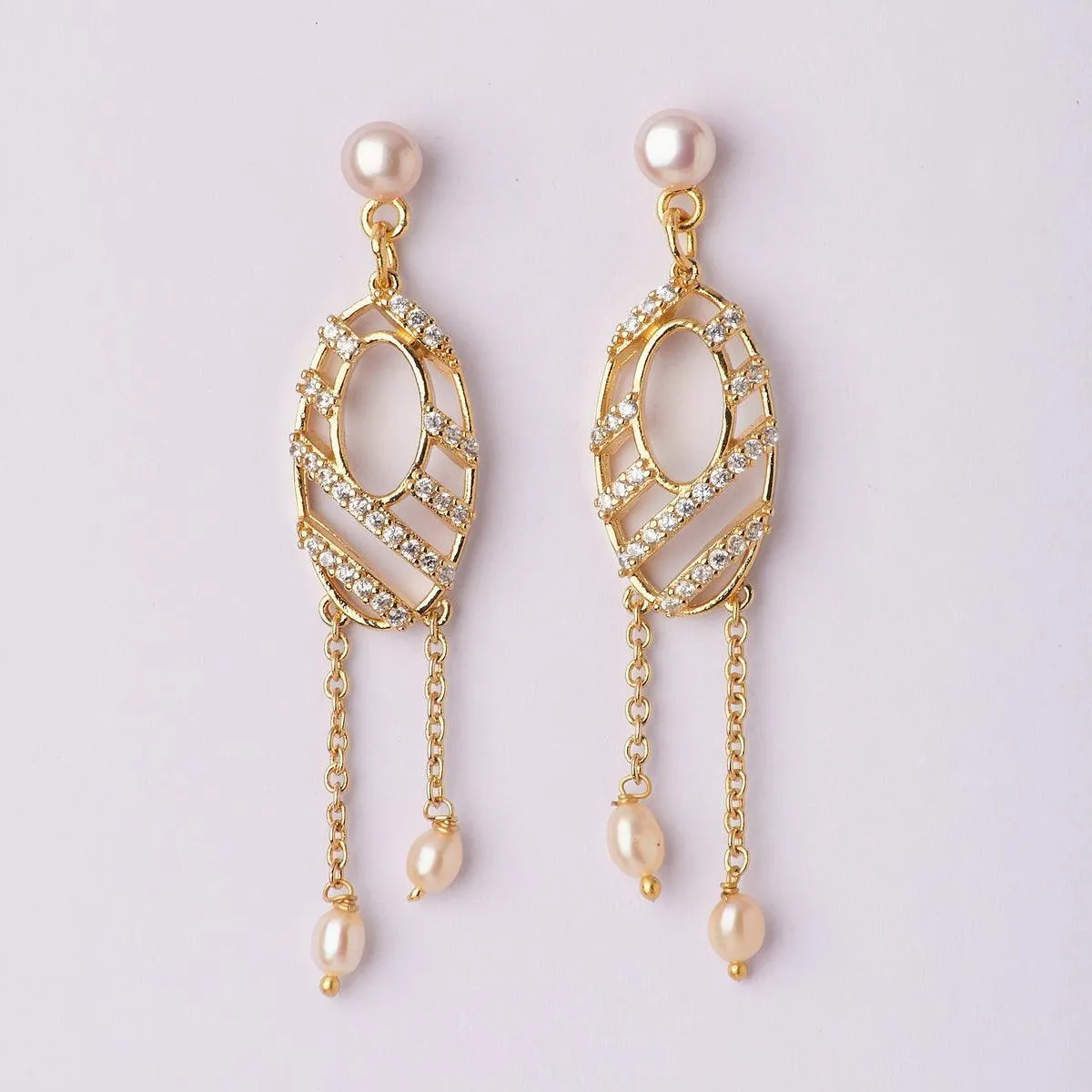 Delicate Stone Studded Hanging Earring