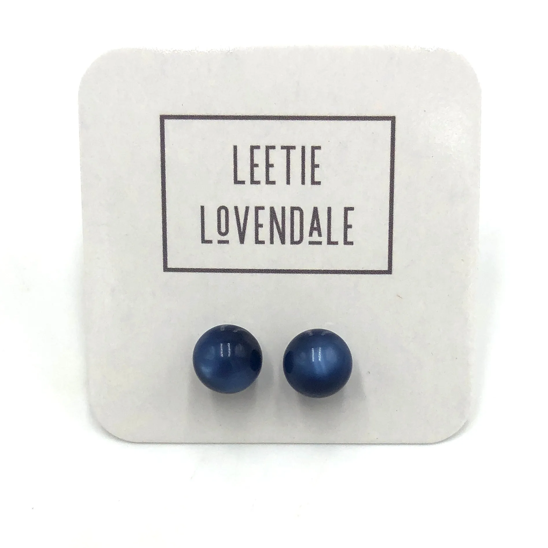 Denim Moonglow Ball Stud Earrings - 10mm