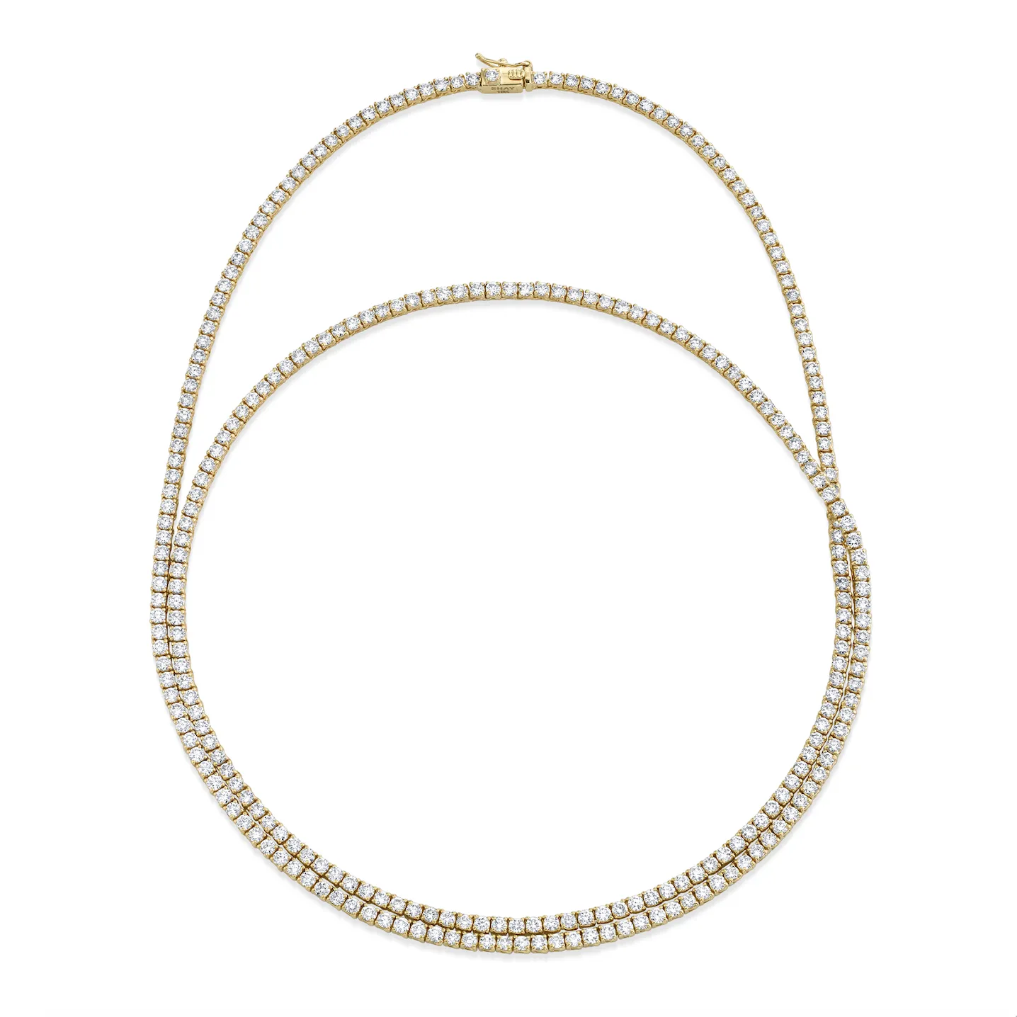 DIAMOND DOUBLE WRAP PAVE TENNIS NECKLACE