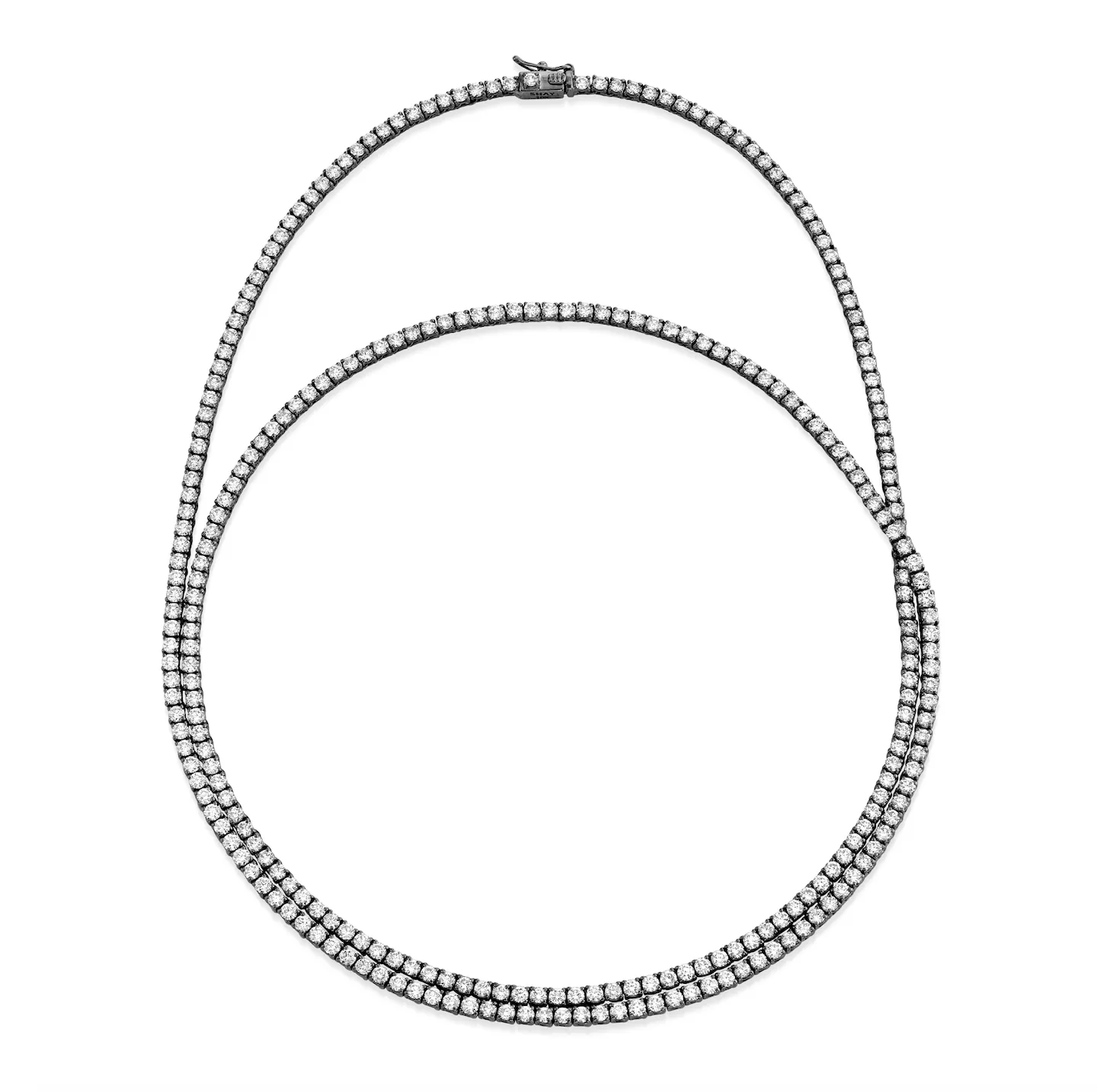 DIAMOND DOUBLE WRAP PAVE TENNIS NECKLACE