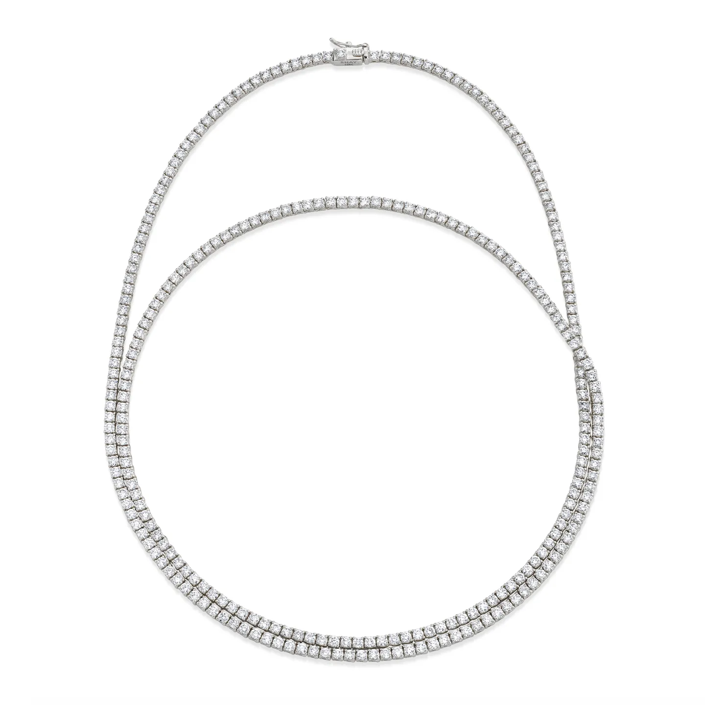 DIAMOND DOUBLE WRAP PAVE TENNIS NECKLACE