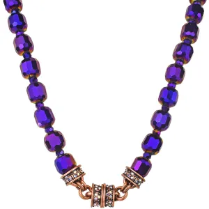 Divine Sparkle Crystal Beaded Magnetic Interchangeable Necklace (Copper Ox/Purple)