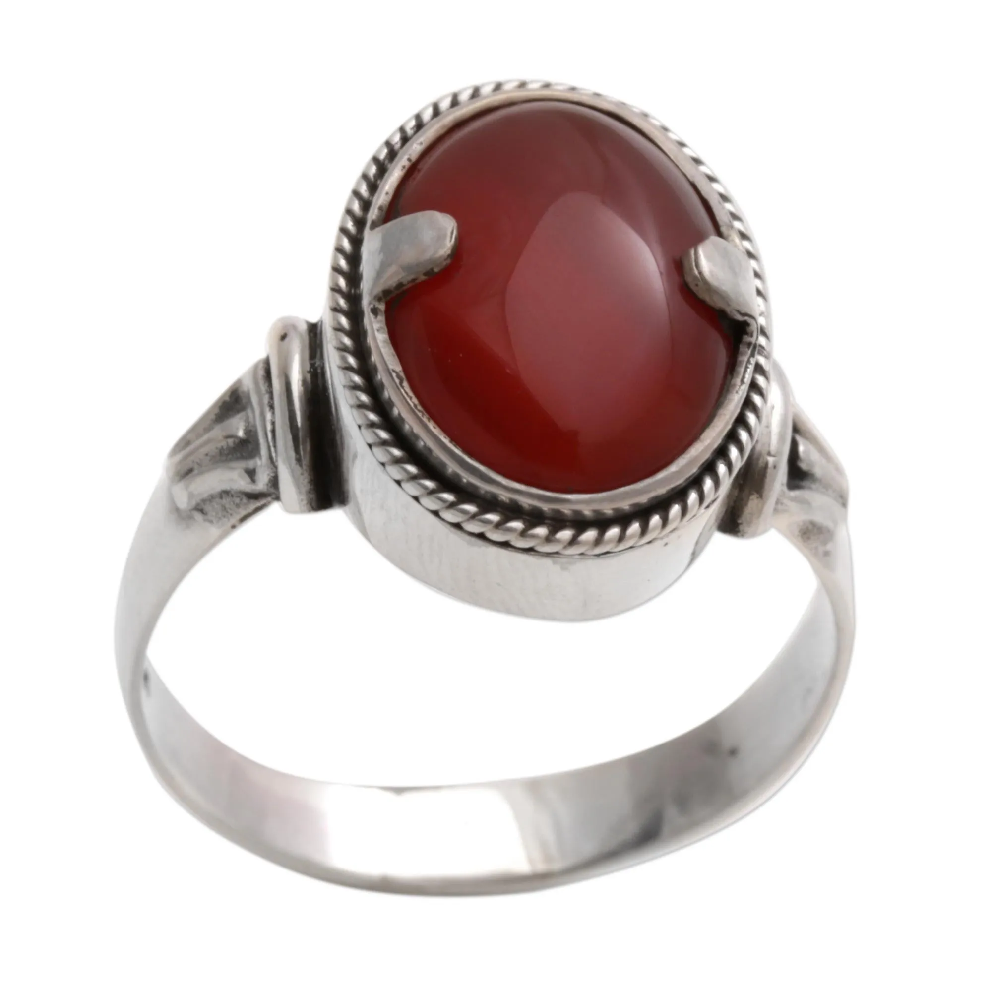 Dragon Eye Unique Sterling Silver and Carnelian Ring