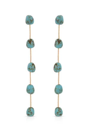 Dripping Turquoise Delicate Drop Earrings