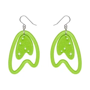 Erstwilder Atomic Boomerang Drop Earrings in Green