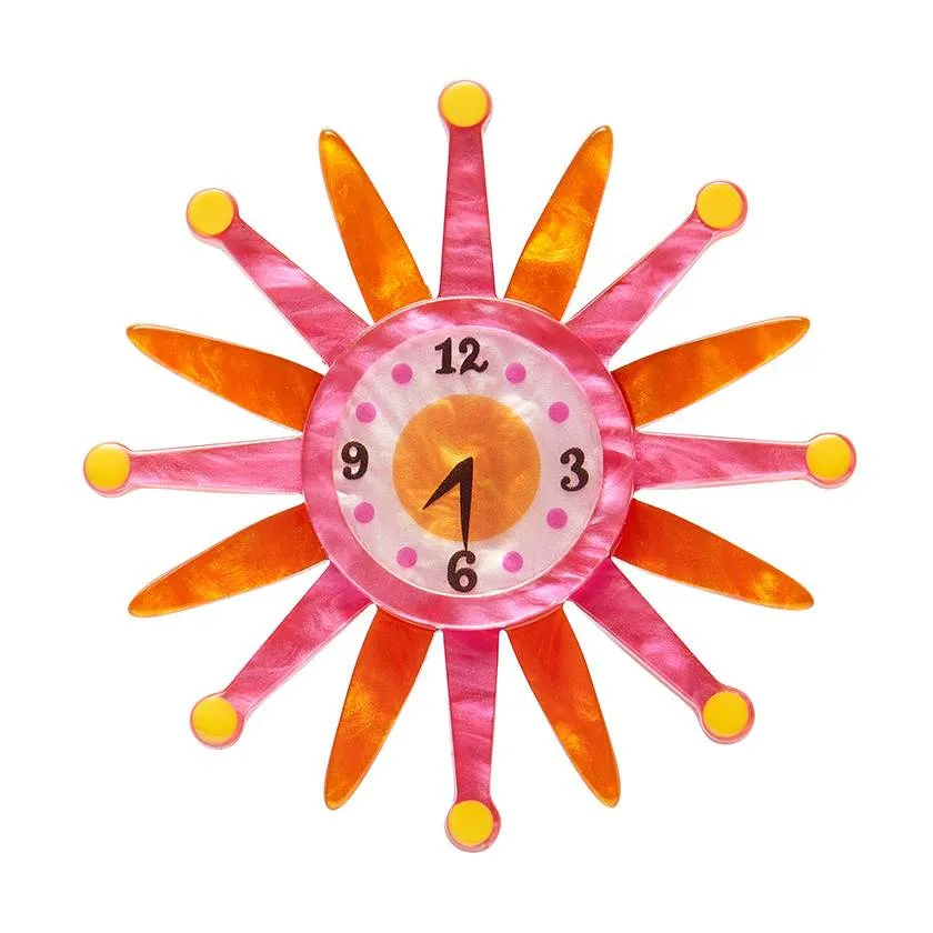 Erstwilder Starburst Clock Brooch