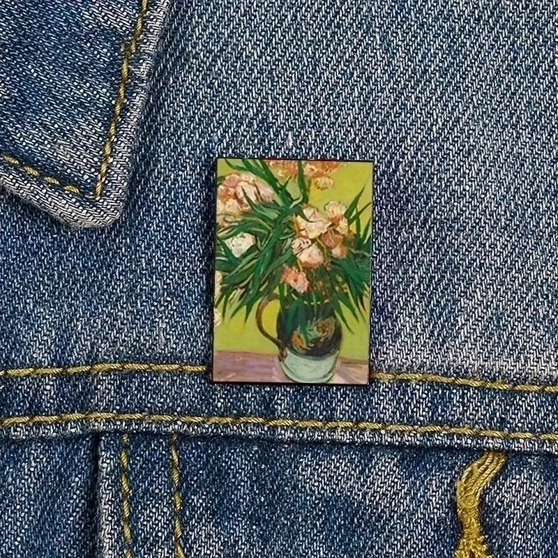 French Style Artistic Pin Portrait Mixed Materials Printing Unisex Brooches