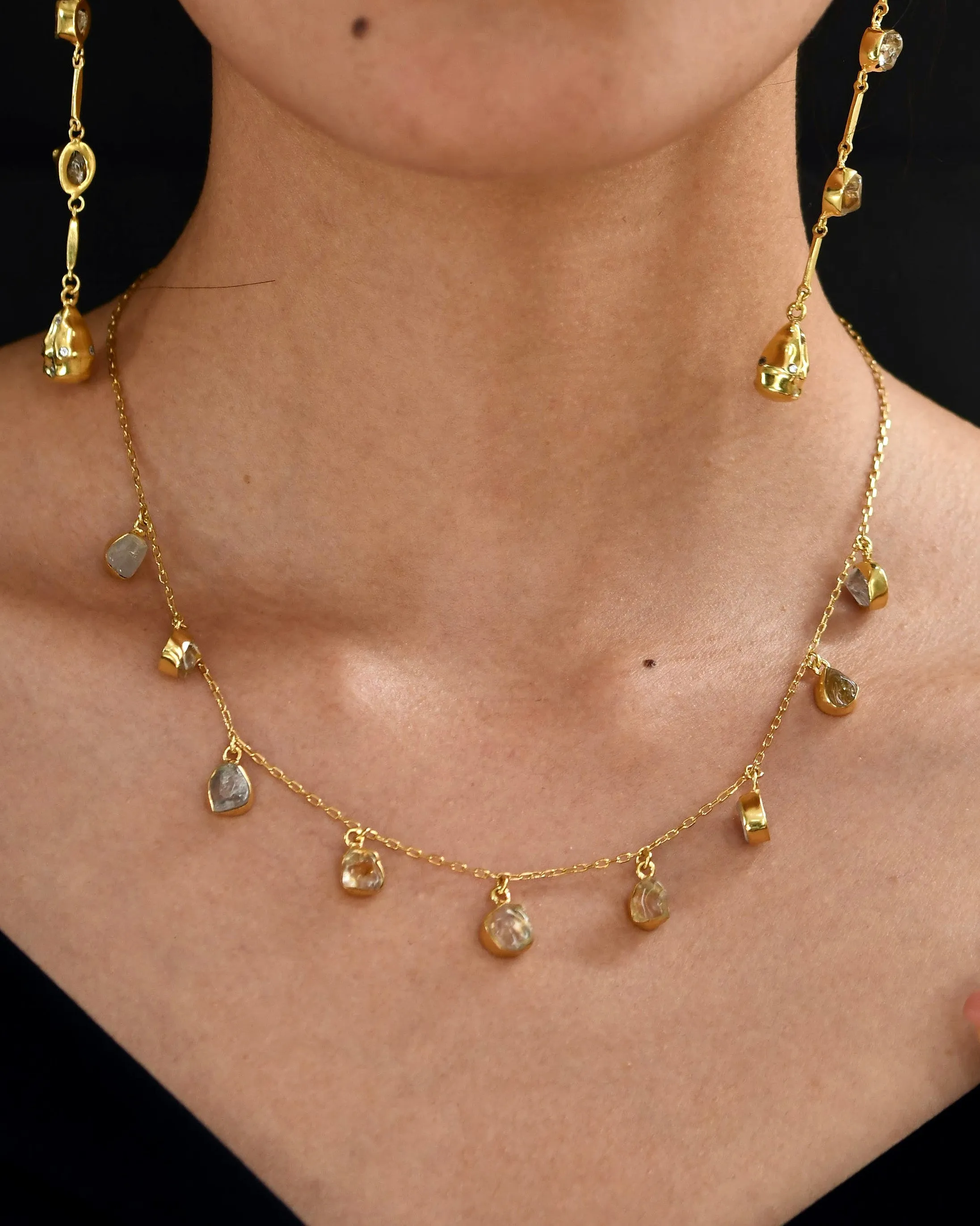 Gold Brass Crystal Necklaces