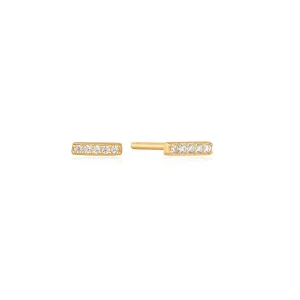 Gold Glam Bar Stud Earrings