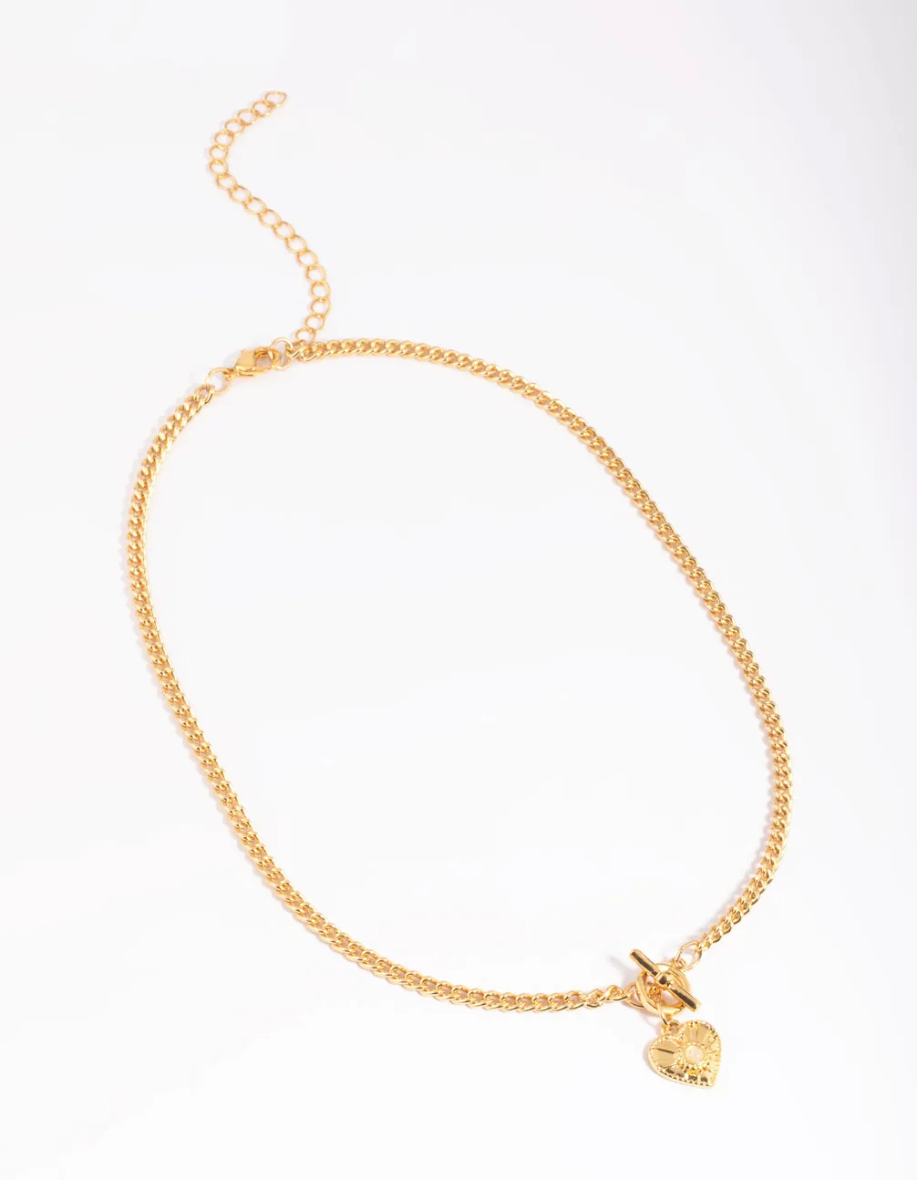 Gold Plated Heart Fob Necklace