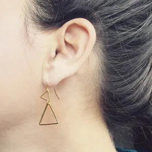 Gold Triangle Earrings