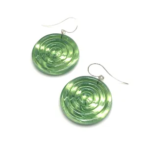 Green & Glow Spiral Drop Earrings