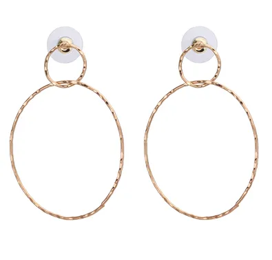 Hammered Double Hoop Earrings