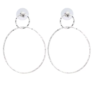 Hammered Double Hoop Earrings