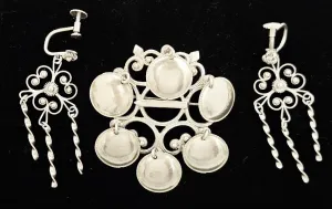 Holmsen Norne 830S Brooch KAR Rasmussen 925 Earrings Sølje Set C. 1940s