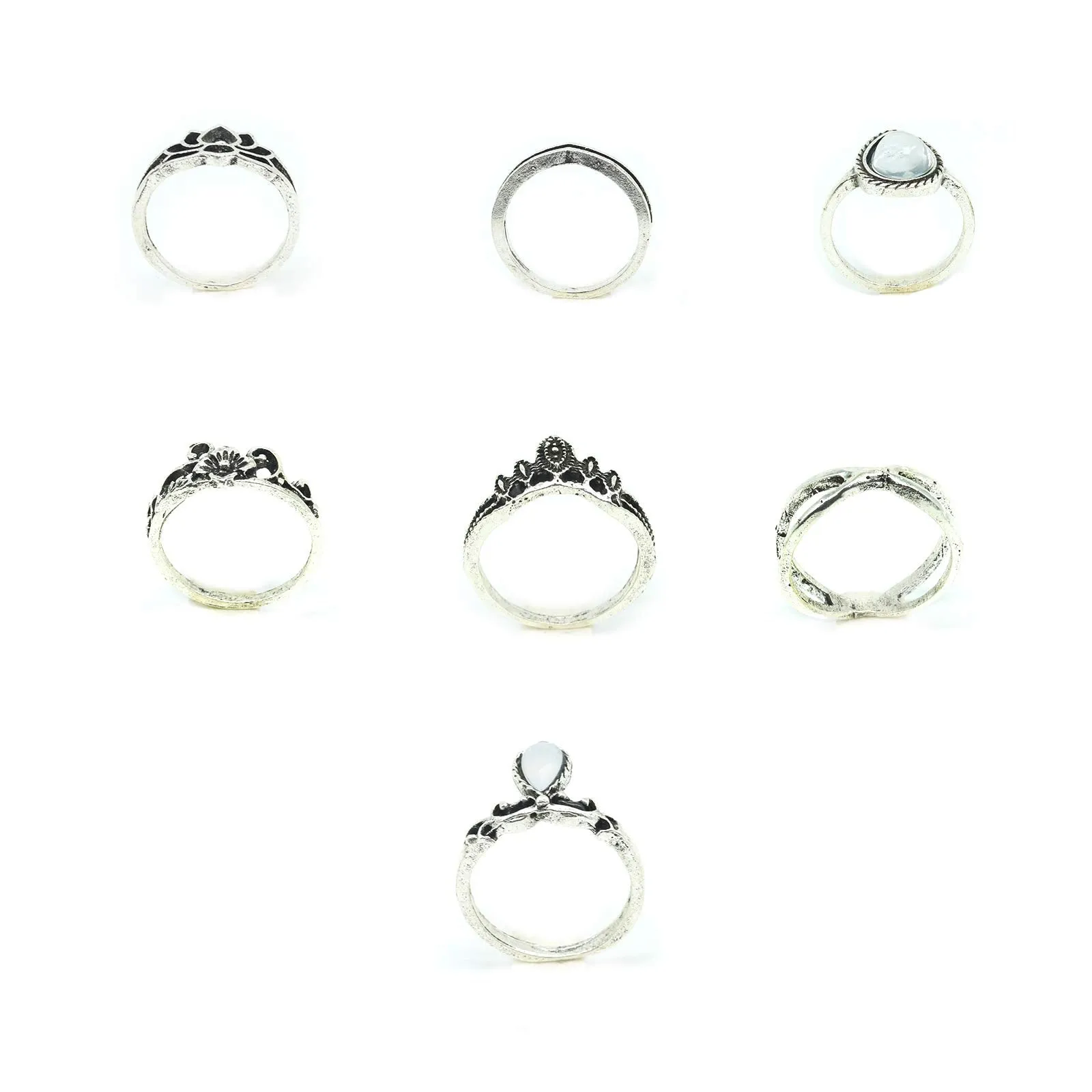 Joker & Witch Ira Set of 7 Rings for Women