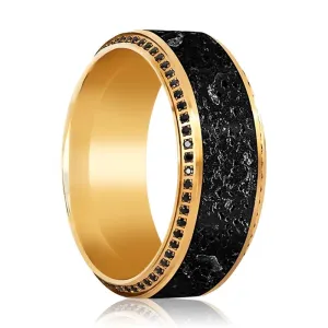 KHORNE | 10K Yellow Gold with Lava and Black Diamonds