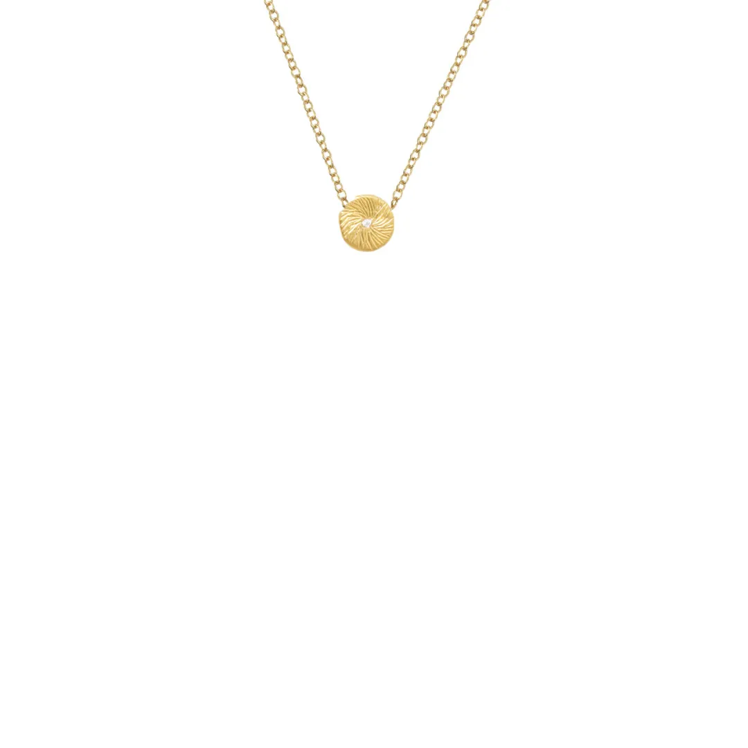 Koa Circle Necklace with White Topaz in Vermeil