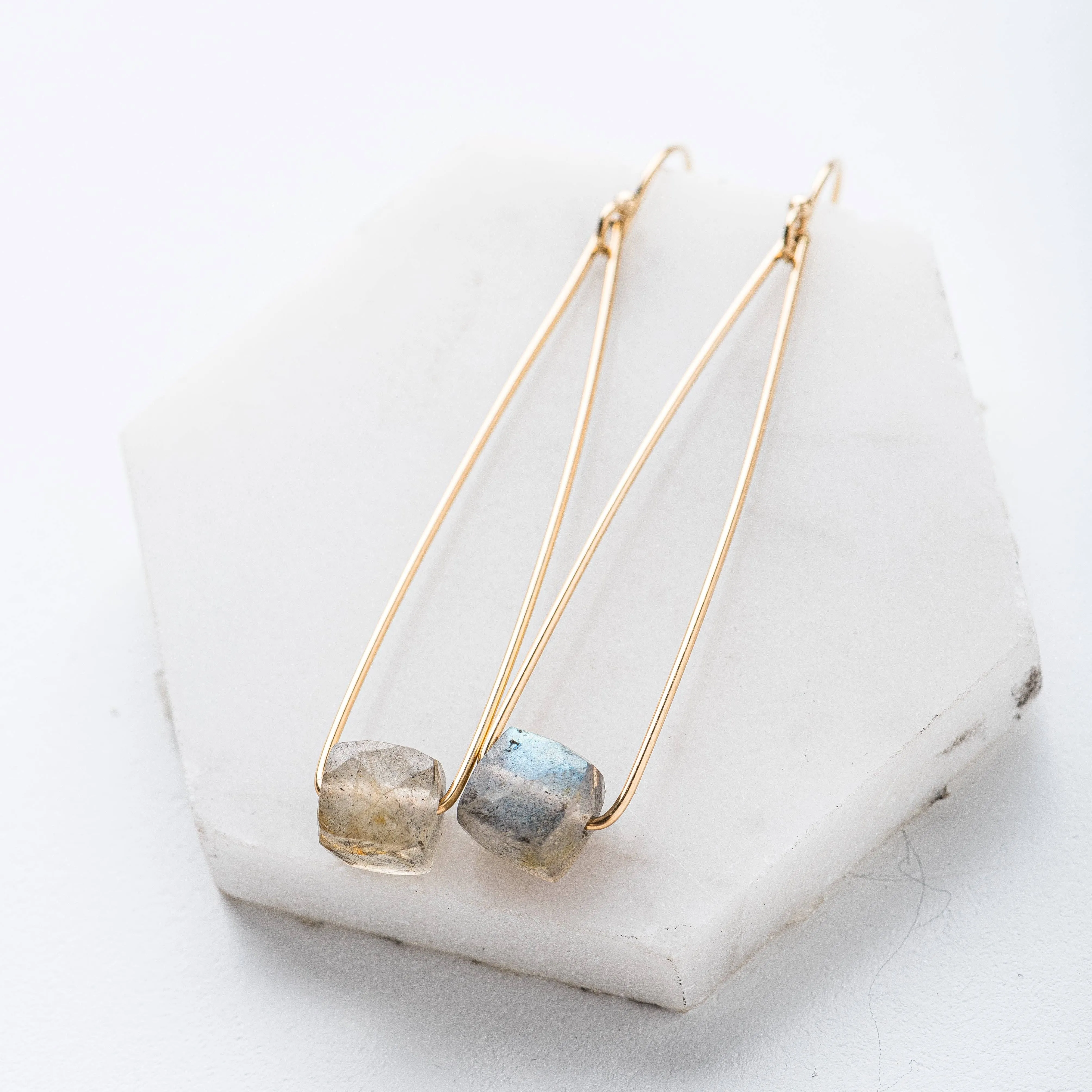 Labradorite Cubist Earrings