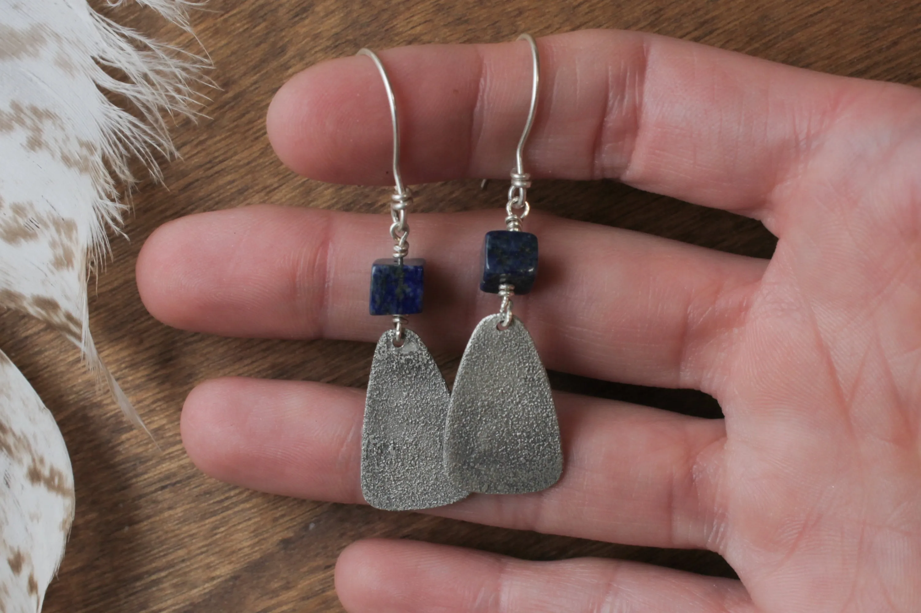 Lapis Lazuli Night Sky Dangle Earrings