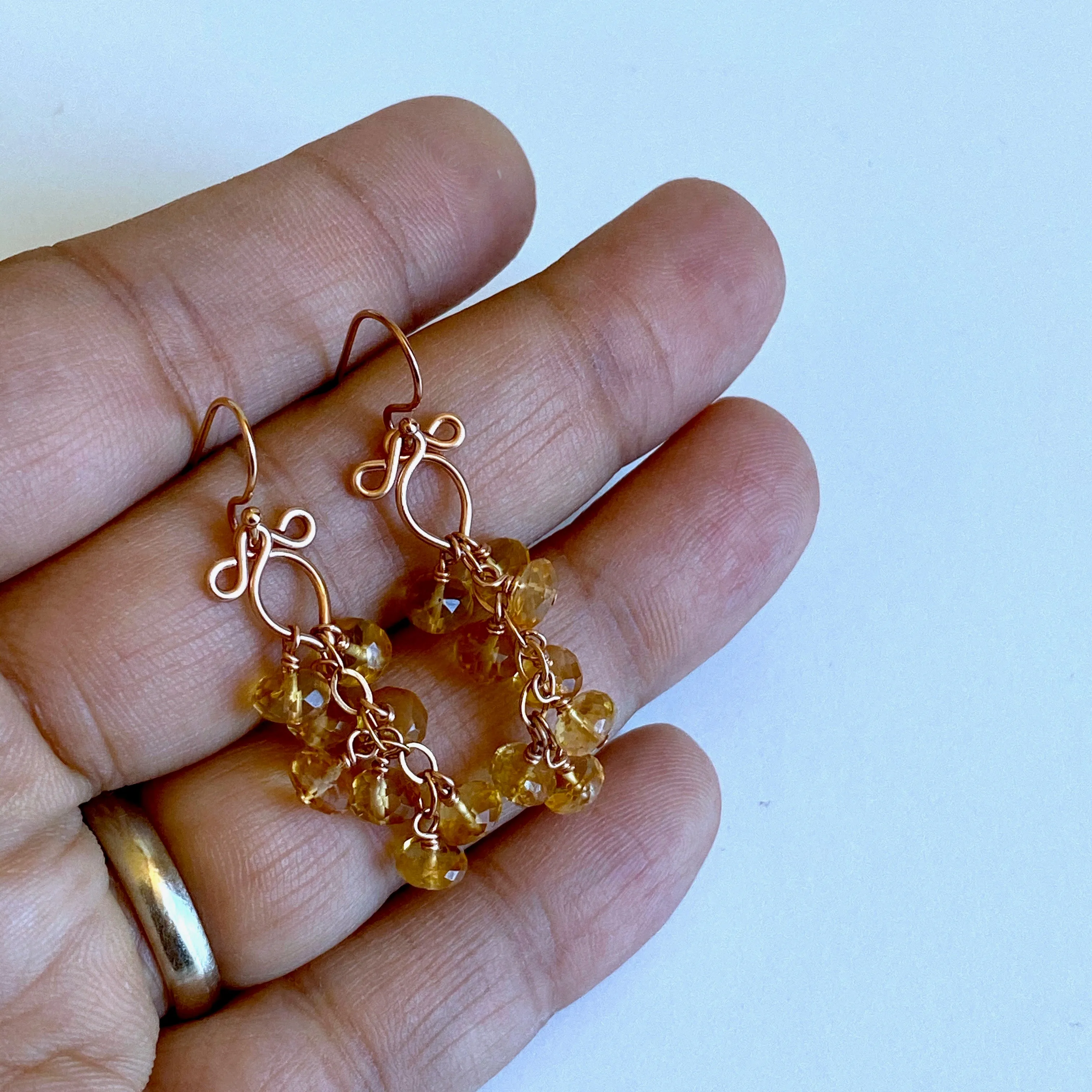 Leyla - Citrine, 14k Rose Gold Filled Earrings