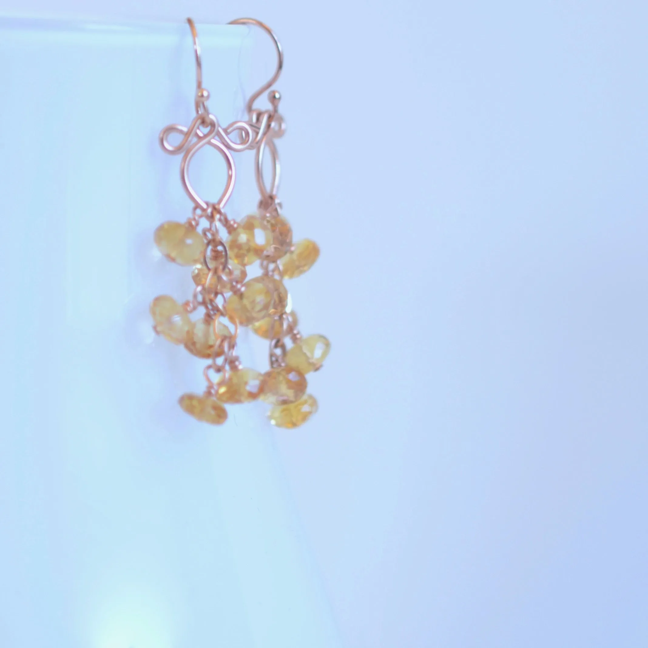 Leyla - Citrine, 14k Rose Gold Filled Earrings