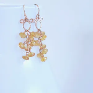 Leyla - Citrine, 14k Rose Gold Filled Earrings