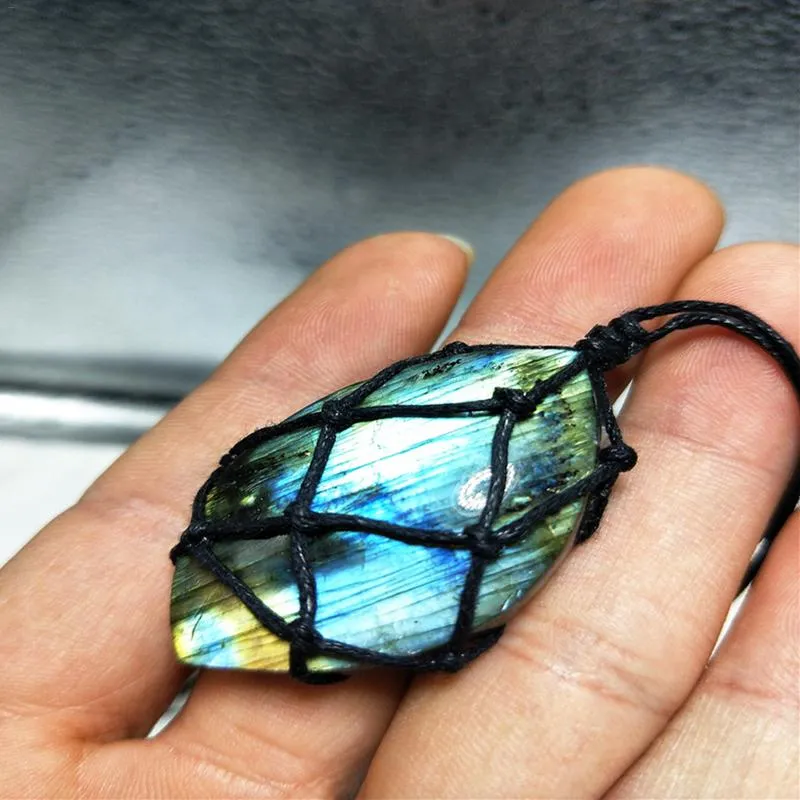 'Little Angel' Natural Labradorite Stone Pendant