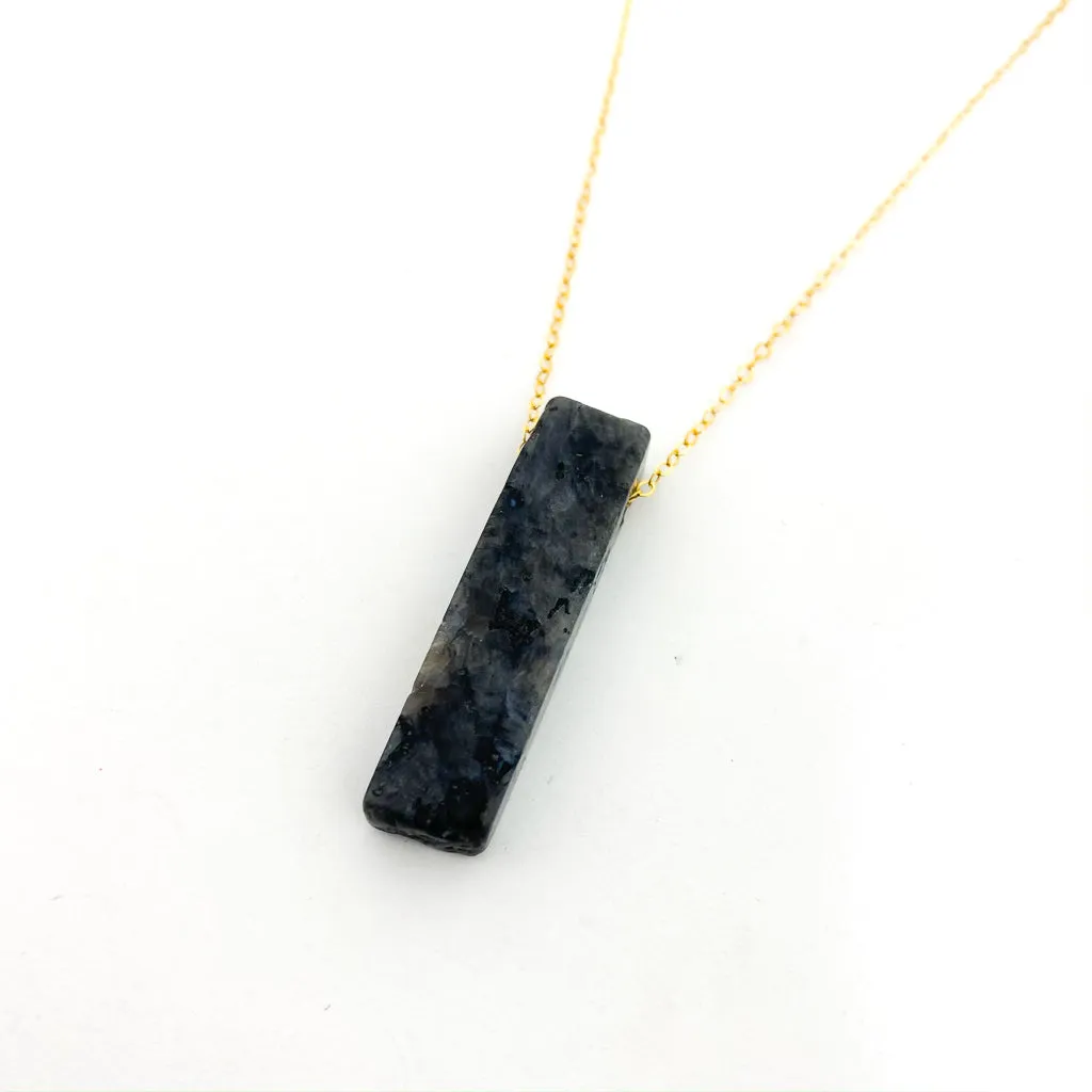 Long Pillar Stone Necklaces - Gold