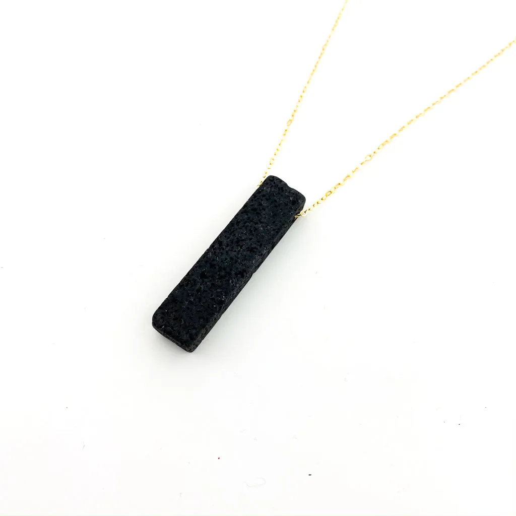 Long Pillar Stone Necklaces - Gold