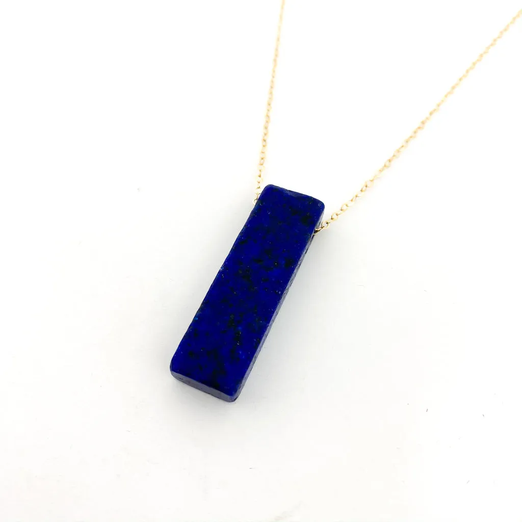 Long Pillar Stone Necklaces - Gold