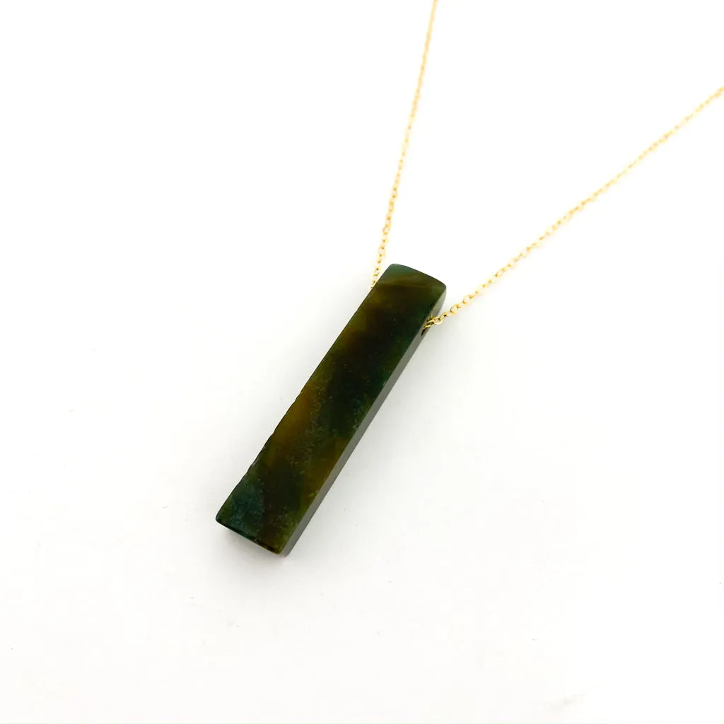 Long Pillar Stone Necklaces - Gold