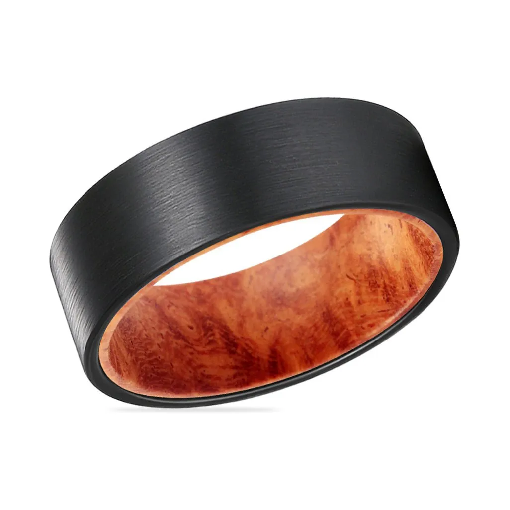 MARA | Tungsten Ring Red Burl Wood