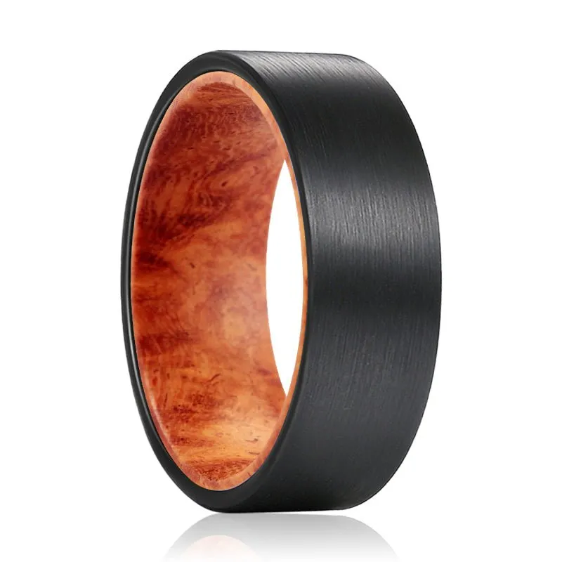 MARA | Tungsten Ring Red Burl Wood