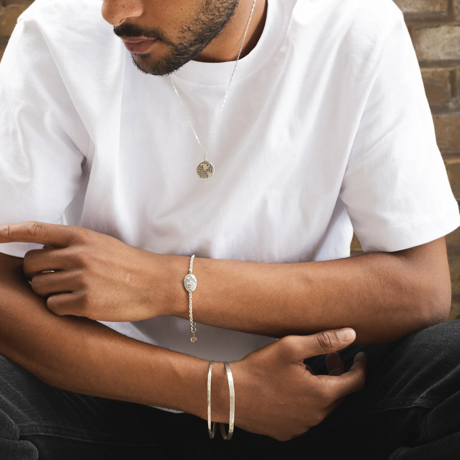 Men's 3mm Hammered Nomad Bangle