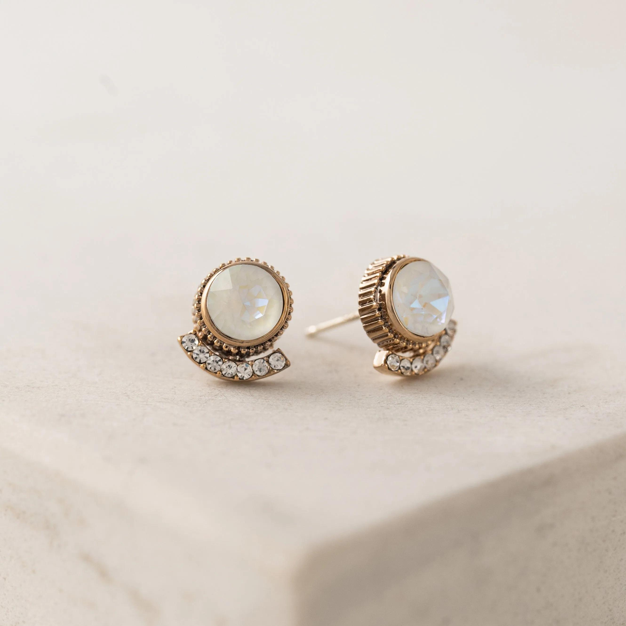 Mimosa Post Earrings White