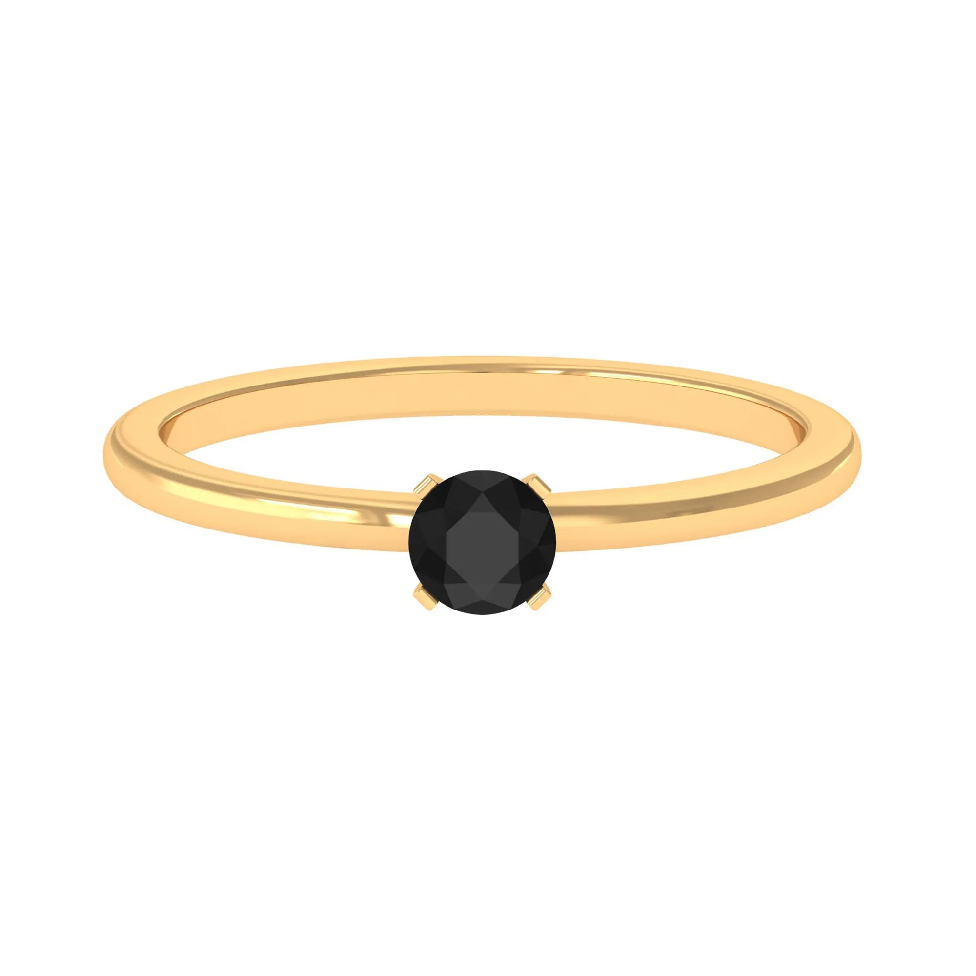 Minimal Black Onyx Solitaire Promise Ring