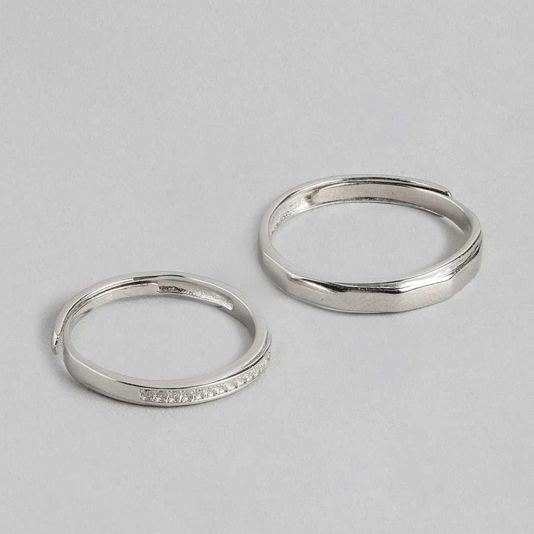 Minimal Couples 925 Silver Rings (Adjustable)