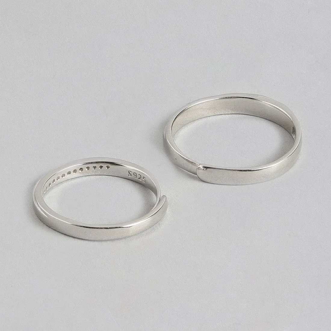 Minimal Couples 925 Silver Rings (Adjustable)