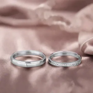 Minimal Couples 925 Silver Rings (Adjustable)