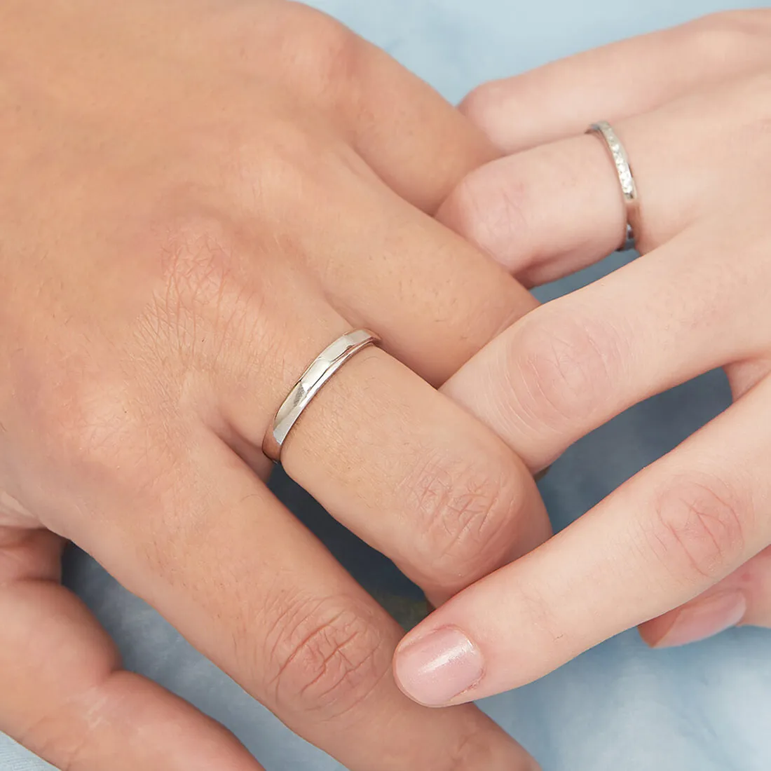 Minimal Couples 925 Silver Rings (Adjustable)