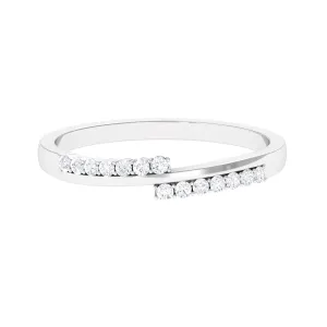 Minimal Diamond Stackable Band Ring in Prong Setting