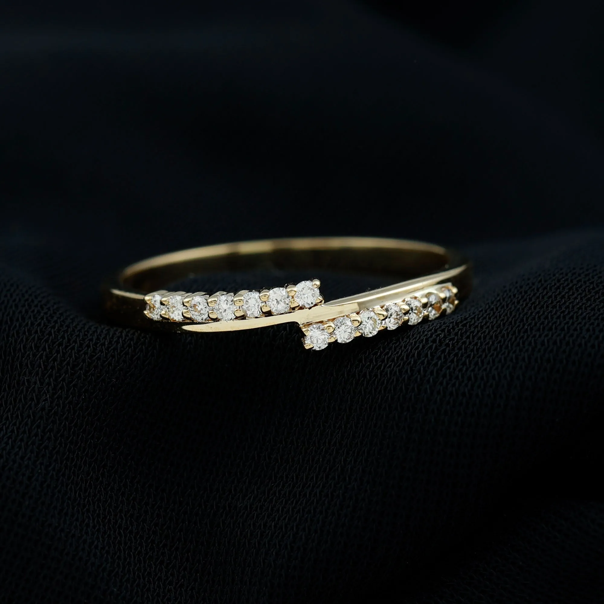 Minimal Diamond Stackable Band Ring in Prong Setting